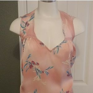 Lane Bryant 16 Sleeveless pink floral blouse